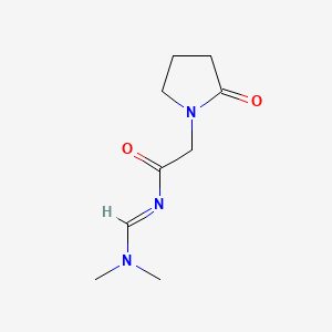 molecular formula C9H15N3O2 B15189123 N-((Dimethylamino)methylene)-2-oxo-1-pyrrolidineacetamide CAS No. 92884-66-7