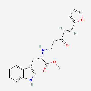 molecular formula C21H22N2O4 B15189150 N-((4E)-5-(2-Furanyl)-3-oxo-4-pentenyl)-L-tryptophan methyl ester CAS No. 159086-07-4