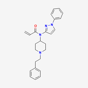 molecular formula C25H28N4O B15189152 N-[1-(2-phenylethyl)piperidin-4-yl]-N-(1-phenylpyrazol-3-yl)prop-2-enamide CAS No. 497100-48-8