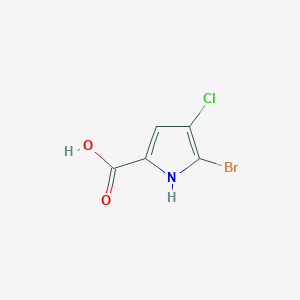 molecular formula C5H3BrClNO2 B1518917 5-bromo-4-chloro-1H-pyrrole-2-carboxylic acid CAS No. 1118787-50-0