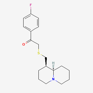 molecular formula C18H24FNOS B15189238 Ethanone, 1-(4-fluorophenyl)-2-(((octahydro-2H-quinolizin-1-yl)methyl)thio)-, (1R-trans)- CAS No. 156171-16-3