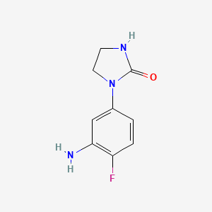 molecular formula C9H10FN3O B1518925 1-(3-氨基-4-氟苯基)咪唑烷-2-酮 CAS No. 1042555-85-0