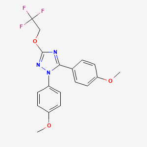 molecular formula C18H16F3N3O3 B15189330 1,5-bis(4-methoxyphenyl)-3-(2,2,2-trifluoroethoxy)-1H-1,2,4-triazole CAS No. 524699-85-2
