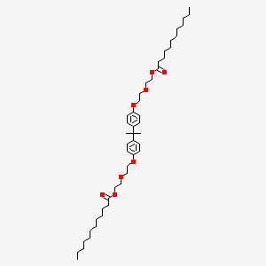 molecular formula C47H76O8 B15189402 Dodecanoic acid, (1-methylethylidene)bis(4,1-phenyleneoxy-2,1-ethanediyloxy-2,1-ethanediyl) ester CAS No. 106894-52-4