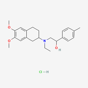 molecular formula C23H32ClNO3 B15189532 Benzenemethanol, alpha-((ethyl(1,2,3,4-tetrahydro-6,7-dimethoxy-2-naphthalenyl)amino)methyl)-4-methyl-, hydrochloride CAS No. 116680-71-8