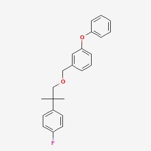 molecular formula C23H23FO2 B15189578 Benzene, 1-((2-(4-fluorophenyl)-2-methylpropoxy)methyl)-3-phenoxy- CAS No. 80844-03-7