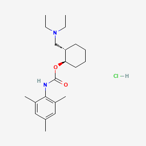 molecular formula C21H35ClN2O2 B15189585 Carbamic acid, (2,4,6-trimethylphenyl)-, 2-((diethylamino)methyl)cyclohexyl ester, monohydrochloride, trans- CAS No. 130533-83-4