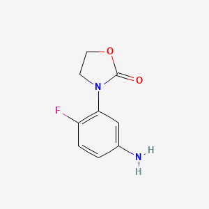 molecular formula C9H9FN2O2 B1518966 3-(5-氨基-2-氟苯基)-1,3-恶唑烷-2-酮 CAS No. 1038282-81-3