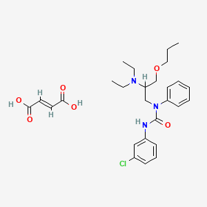 molecular formula C27H36ClN3O6 B15189691 N'-(3-Chlorophenyl)-N-(2-(diethylamino)-3-propoxypropyl)-N-phenylurea (E)-2-butenedioate CAS No. 86398-83-6