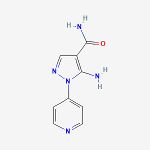 molecular formula C9H9N5O B1518971 5-amino-1-(pyridin-4-yl)-1H-pyrazole-4-carboxamide CAS No. 1177287-69-2