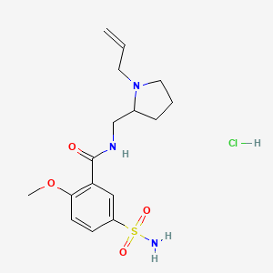 molecular formula C16H24ClN3O4S B15189735 N-((1-(Allyl)-2-pyrrolidinyl)methyl)-5-(aminosulphonyl)-2-methoxybenzamide monohydrochloride CAS No. 51489-21-5