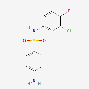 molecular formula C12H10ClFN2O2S B1518974 4-amino-N-(3-chloro-4-fluorophenyl)benzenesulfonamide CAS No. 1037132-84-5