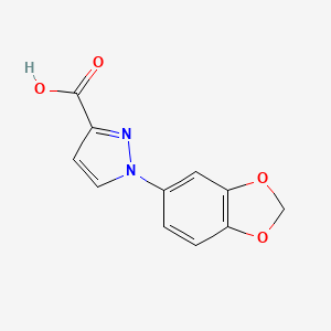 molecular formula C11H8N2O4 B1518976 1-(2H-1,3-benzodioxol-5-yl)-1H-pyrazole-3-carboxylic acid CAS No. 1152534-49-0