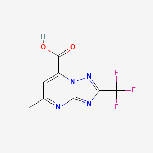 molecular formula C8H5F3N4O2 B1518980 5-甲基-2-(三氟甲基)-[1,2,4]三唑并[1,5-a]嘧啶-7-羧酸 CAS No. 1038261-10-7