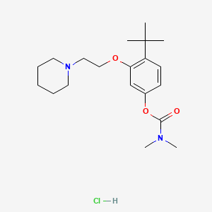 molecular formula C20H33ClN2O3 B15189803 Carbamic acid, dimethyl-, 4-(1,1-dimethylethyl)-3-(2-(1-piperidinyl)ethoxy)phenyl ester, monohydrochloride CAS No. 118116-10-2