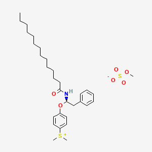 molecular formula C31H49NO6S2 B15189822 Sulfonium, dimethyl(4-((1R)-1-((1-oxotetradecyl)amino)-2-phenylethoxy)phenyl)-, methyl sulfate CAS No. 272123-05-4