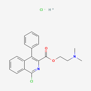 molecular formula C20H20Cl2N2O2 B15189824 2-(dimethylamino)ethyl 1-chloro-4-phenylisoquinoline-3-carboxylate;hydron;chloride CAS No. 89928-73-4