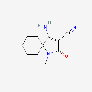 B1518989 4-Amino-1-methyl-2-oxo-1-azaspiro[4.5]dec-3-ene-3-carbonitrile CAS No. 949873-93-2