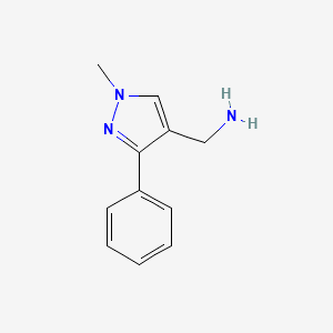 molecular formula C11H13N3 B1518993 (1-甲基-3-苯基-1H-吡唑-4-基)甲胺 CAS No. 1174310-40-7