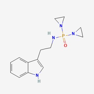 molecular formula C14H19N4OP B15189964 P,P-Bis(1-aziridinyl)-N-(2-indol-3-ylethyl)phosphinic amide CAS No. 1980-95-6