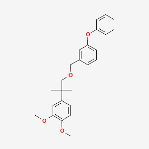 molecular formula C25H28O4 B15190010 Benzene, 1-((2-(3,4-dimethoxyphenyl)-2-methylpropoxy)methyl)-3-phenoxy- CAS No. 80853-91-4