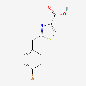 molecular formula C11H8BrNO2S B1519004 2-[(4-Bromophenyl)methyl]-1,3-thiazole-4-carboxylic acid CAS No. 1086380-12-2
