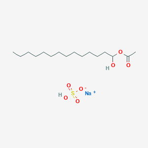molecular formula C16H33NaO7S B15190054 Sodium 1-acetoxytetradecanol sulphate CAS No. 65166-19-0