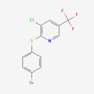 molecular formula C12H6BrClF3NS B1519011 2-((4-Bromophenyl)thio)-3-chloro-5-(trifluoromethyl)pyridine CAS No. 1053658-57-3