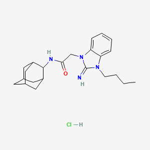 molecular formula C23H33ClN4O B15190135 1H-Benzimidazole-1-acetamide, 2,3-dihydro-3-butyl-2-imino-N-tricyclo(3.3.1.1(sup 3,7))dec-1-yl-, monohydrochloride CAS No. 117651-73-7