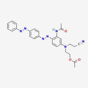 molecular formula C27H27N7O3 B15190146 Acetamide, N-(5-((2-(acetyloxy)ethyl)(2-cyanoethyl)amino)-2-((4-(phenylazo)phenyl)azo)phenyl)- CAS No. 39230-20-1