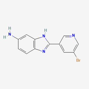 molecular formula C12H9BrN4 B1519018 2-(5-Bromopyridin-3-yl)-1H-1,3-benzodiazol-6-amine CAS No. 1035818-96-2