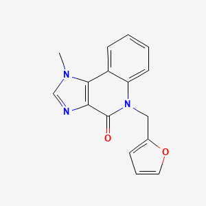 molecular formula C16H13N3O2 B15190182 5-Furfuryl-1-methyl-1H,5H-imidazo(4,5-c)quinolin-4-one CAS No. 133305-94-9