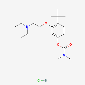 molecular formula C19H33ClN2O3 B15190221 Carbamic acid, dimethyl-, 3-(2-(diethylamino)ethoxy)-4-(1,1-dimethylethyl)phenyl ester, monohydrochloride CAS No. 118116-05-5