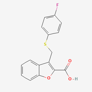 3-{[(4-Fluorophenyl)sulfanyl]methyl}-1-benzofuran-2-carboxylic acid
