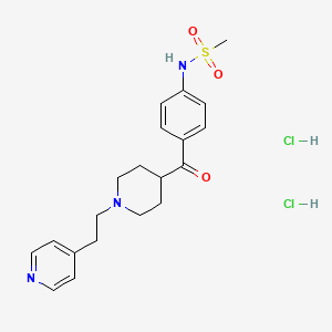 molecular formula C20H27Cl2N3O3S B15190302 Methanesulfonamide, N-(4-((1-(2-(4-pyridinyl)ethyl)-4-piperidinyl)carbonyl)phenyl)-, dihydrochloride CAS No. 113559-14-1
