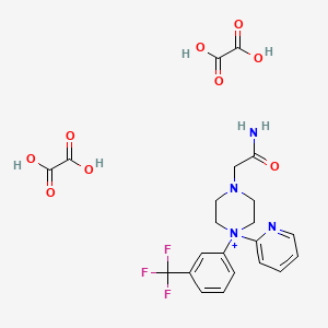 molecular formula C22H24F3N4O9+ B15190308 oxalic acid;2-[4-pyridin-2-yl-4-[3-(trifluoromethyl)phenyl]piperazin-4-ium-1-yl]acetamide CAS No. 103840-79-5