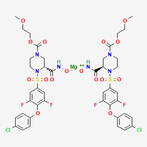 molecular formula C42H42Cl2F4MgN6O16S2 B15190320 magnesium;2-methoxyethyl (3R)-4-[4-(4-chlorophenoxy)-3,5-difluorophenyl]sulfonyl-3-(oxidocarbamoyl)piperazine-1-carboxylate CAS No. 1146579-26-1