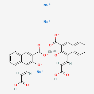 molecular formula C28H16Na3O10Sb+2 B15190343 Sb(OH)(Coona)(naacrnaphth) CAS No. 80049-89-4