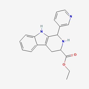 molecular formula C19H19N3O2 B15190373 Ethyl 1-(3-pyridinyl)-2,3,4,9-tetrahydro-1H-pyrido(3,4-b)indole-3-carboxylate CAS No. 119377-08-1