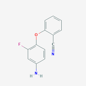 molecular formula C13H9FN2O B1519039 2-(4-Amino-2-fluorophenoxy)benzonitrile CAS No. 1039334-67-2