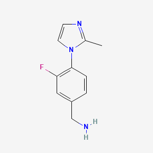 molecular formula C11H12FN3 B1519047 [3-fluoro-4-(2-methyl-1H-imidazol-1-yl)phenyl]methanamine CAS No. 1037163-76-0