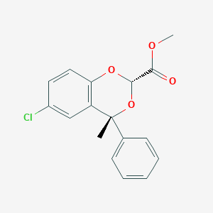 molecular formula C17H15ClO4 B15190475 cis-6-Chloro-2,4-dimethyl-4-phenyl-1,3-benzodioxan-2-carboxylic acid CAS No. 74271-51-5