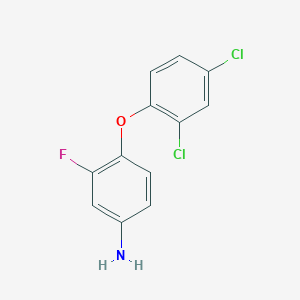 molecular formula C12H8Cl2FNO B1519048 4-(2,4-二氯苯氧基)-3-氟苯胺 CAS No. 1039334-55-8