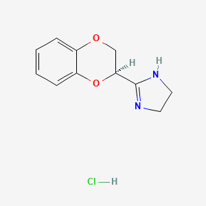 molecular formula C11H13ClN2O2 B15190480 Idazoxan hydrochloride, (R)- CAS No. 89141-63-9