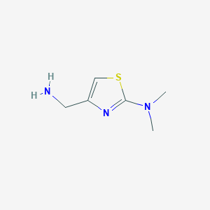molecular formula C6H11N3S B1519050 4-(aminomethyl)-N,N-dimethyl-1,3-thiazol-2-amine CAS No. 1023818-77-0