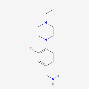 [4-(4-Ethylpiperazin-1-yl)-3-fluorophenyl]methanamine