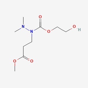 molecular formula C9H18N2O5 B15190516 Hydrazinecarboxylic acid, 1-(3-methoxy-3-oxopropyl)-2,2-dimethyl-, 2-hydroxyethyl ester CAS No. 96804-44-3