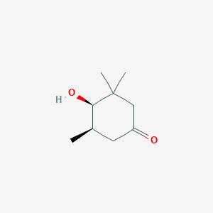 molecular formula C9H16O2 B15190593 Cyclohexanone, 4-hydroxy-3,3,5-trimethyl-, cis- CAS No. 90044-36-3