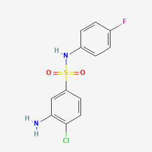 molecular formula C12H10ClFN2O2S B1519060 3-Amino-4-chloro-N-(4-fluorophenyl)-benzenesulfonamide CAS No. 1041527-31-4