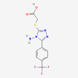 molecular formula C11H9F3N4O2S B1519064 2-({4-氨基-5-[4-(三氟甲基)苯基]-4H-1,2,4-三唑-3-基}硫代)乙酸 CAS No. 1038305-08-6